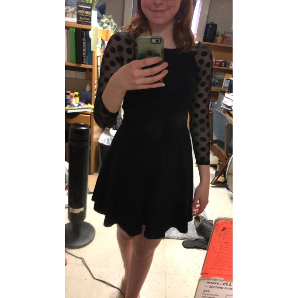 Black Polka Dot Dress from Express